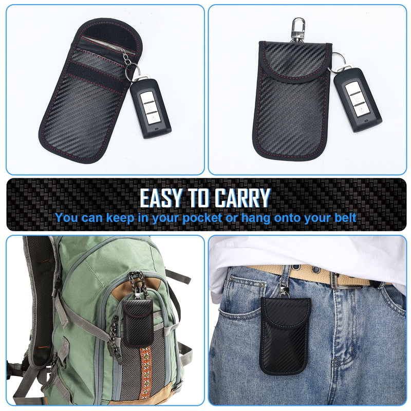 [Australia - AusPower] - Faraday Bag for Key Protectors Fob 4 Pcs, Faraday Cage Protector, Car RFID Signal Blocking Key Fob Protector, Double Layers of Shielding Anti Theft Faraday Pouch 