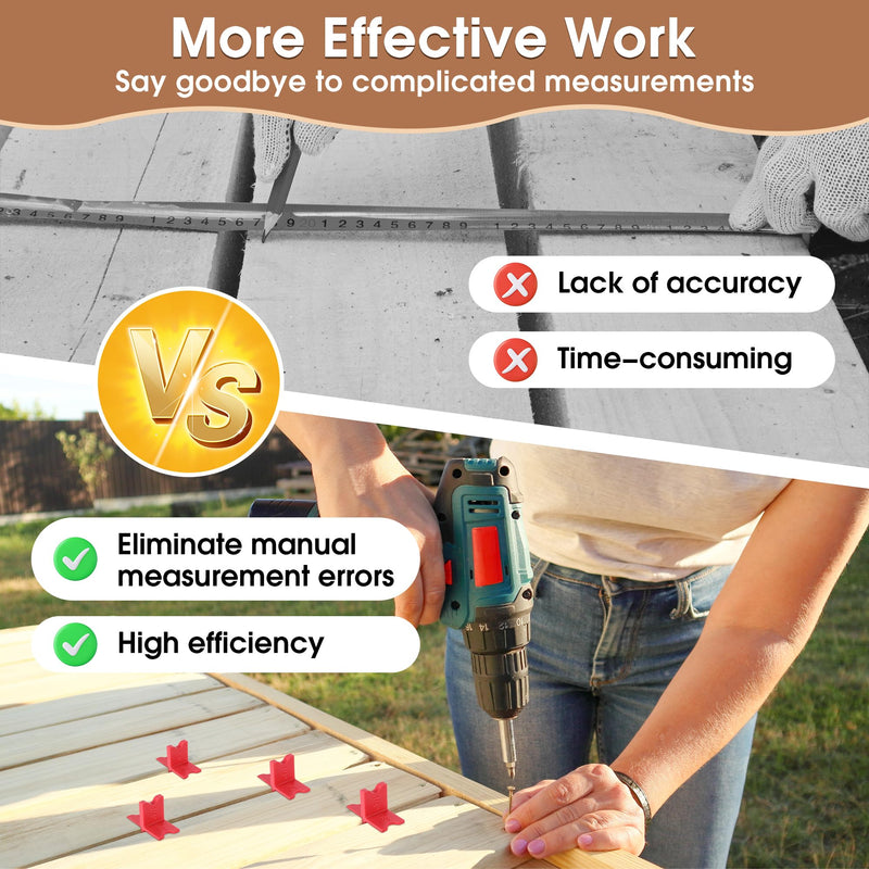 [Australia - AusPower] - Saillong 4 Pack Deck Spacers with 4 Thicknesses 1/16", 1/8", 3/16", 1/4", Durable PC Plastic Deck Board Jig Spacers Clamp, Decking Spacing Tool for Pressure Treated Lumber, Composite PVC Board 