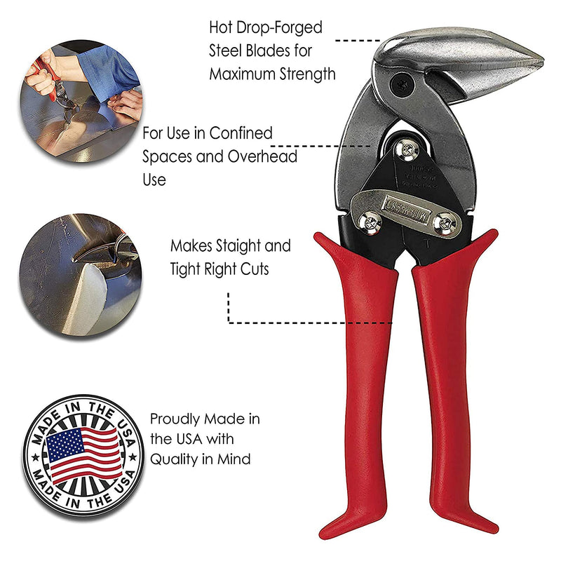 [Australia - AusPower] - MIDWEST Aviation Snip - Left Cut Upright Tin Cutting Shears with Forged Blade & KUSH'N-POWER Comfort Grips - MWT-6900L Classic 