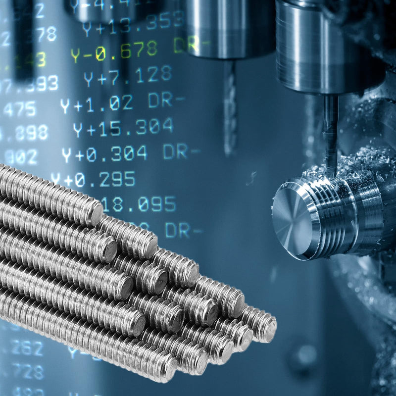 PATIKIL 5/16"-18 UNC 304 Stainless Steel Fully Threaded Rod, 15Pcs 5.9" Length Long Threaded Screw Right Hand Threads All Threaded Rod Studs for Anchoring Bolt, Clamps, Hangers and U-Bolts 5/16"-18 x 5.9"