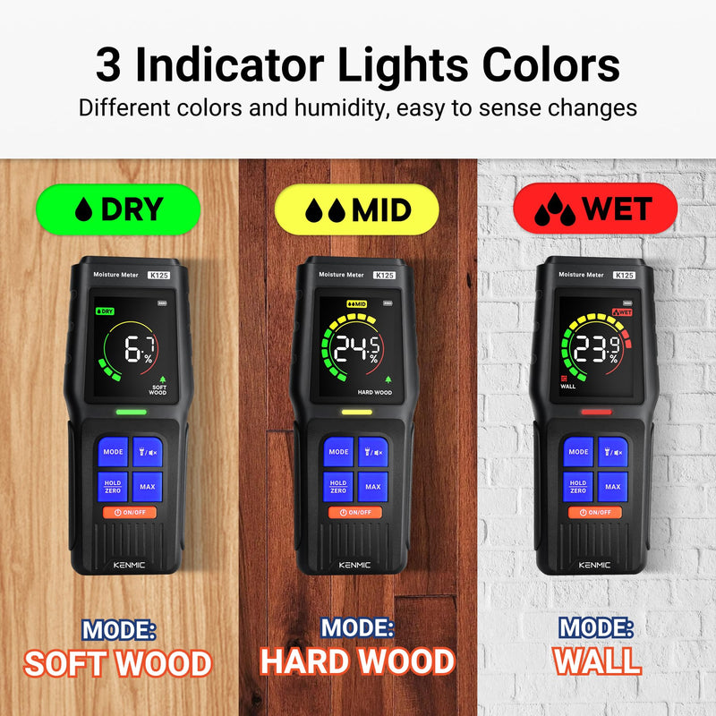 [Australia - AusPower] - Pinless Moisture Meter for Non-Destructive Moisture Detection in Drywall, Wood, and Masonry, Detects up to 3/4-Inch Below Surface 