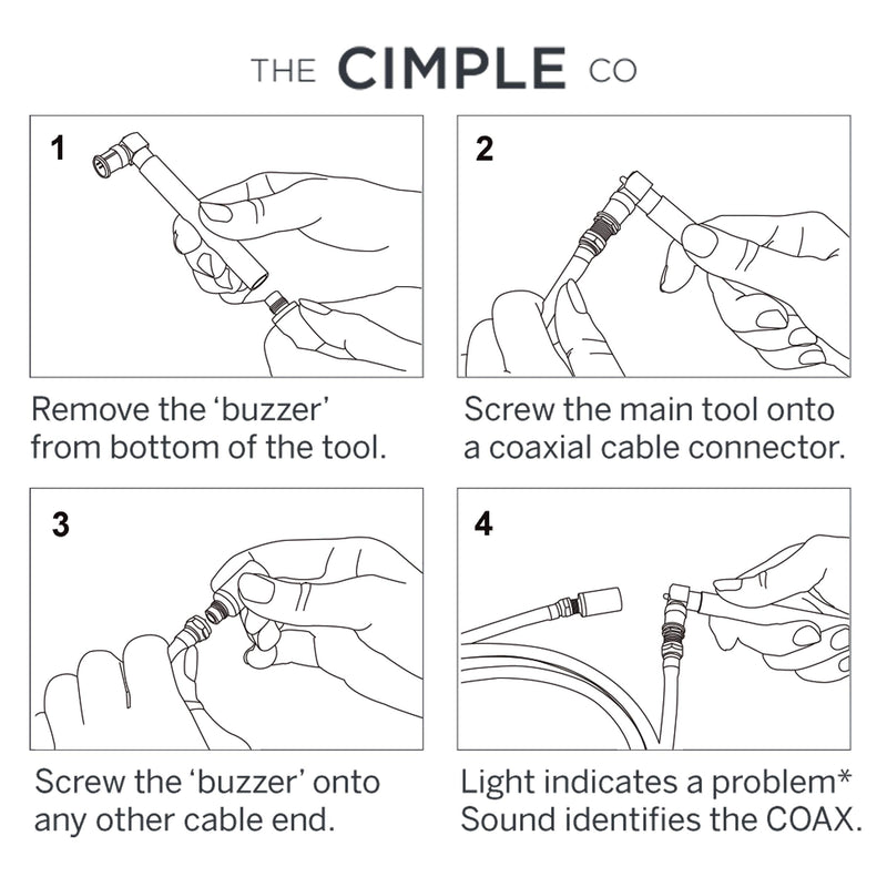 [Australia - AusPower] - THE CIMPLE CO Coaxial (Coax) Pocket Continuity Tester (Tracer) with Voltage Toner (Sound) and Barrel Connector Bundle, for Testing, Labeling, and Identifying Coaxial Lines - Long 