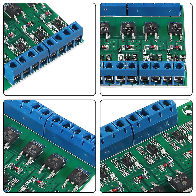 [Australia - AusPower] - 3pcs 4-Channel PLC Amplifier Circuit Board MOS FET PWM 3-20V to 3.7-27VDC 10A Driver Module 