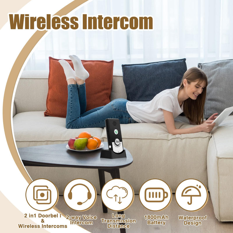 [Australia - AusPower] - Intercom System for Home, 2 Way Voice Intercom Wireless, Home Intercom System Super Long Range Intercomunicador Intercom Doorbell System Unit for Home Hospital Office 
