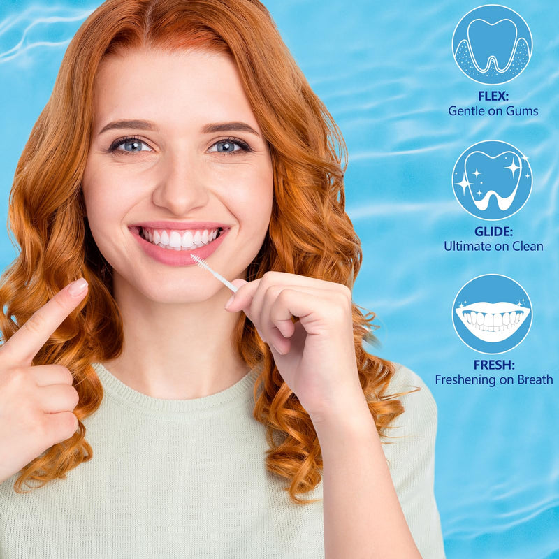 [Australia - AusPower] - Brushpicks Interdental Toothpicks,Soft Bristle Dental Floss Picks Toothpicks,Helps Removes Plaque and Debris Between Your Teeth 300PCS (Pack of 1) 1 Count (Pack of 300) 