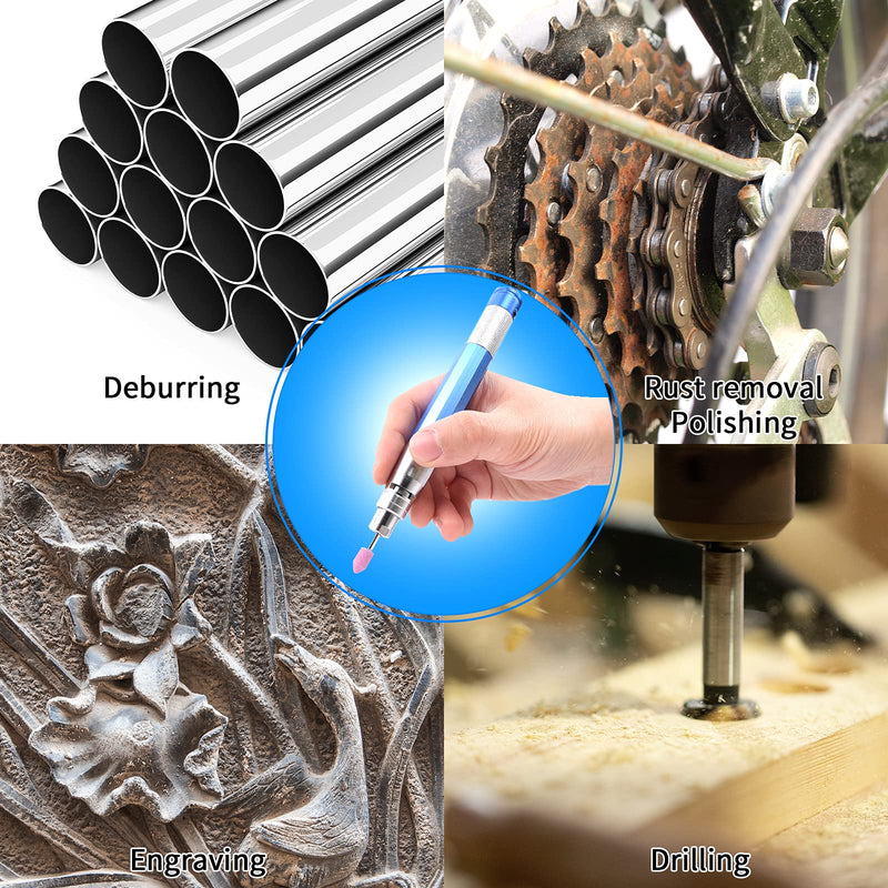 YON.SOU. 18Pcs Pencil Die Grinder Air Tool 1/8" Pneumatic Engraving Pen 70,000 RPM Air Micro Pencil Grinder Kit