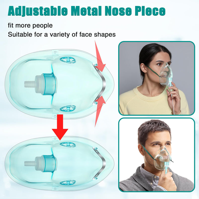 [Australia - AusPower] - Geiserailie 2PCS XL Oxygen Mask with 6.6 Ft Tubing and Adjustable Elastic Strap, Adult Oxygen Mask with Tubing, Breathing Masks for Face Adult XL for Adult 