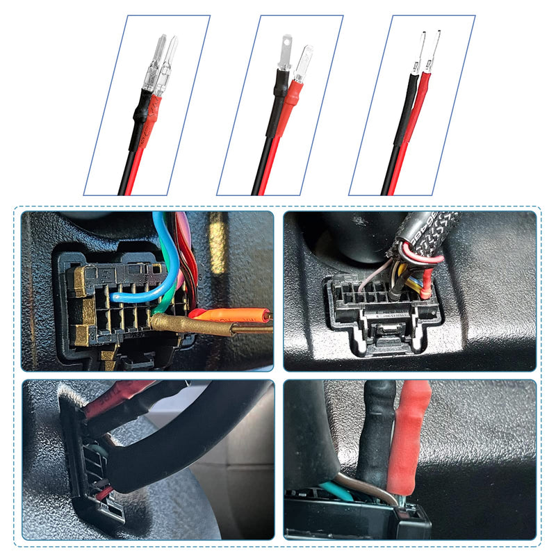 [Australia - AusPower] - Radar Detector Hardwire Power Cord, Rearview Mirror Plug Cable, with Inline Fuse Holder,Suitable for Uniden Escort Beltronics Valentine One Cobra Whistler Radar Detector,3-Piece Set,13.7'' (RJ11) Medium-13.7in RJ11 