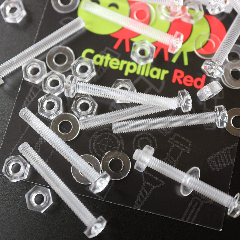 [Australia - AusPower] - Pack of 60 Transparent Clear Plastic Acrylic M3 x 25mm Nuts & Bolts, Washers - Acrylic Plastic Screws, (3/32 x 1 in) 