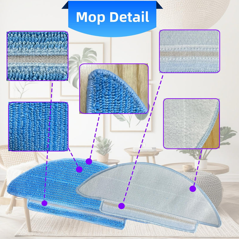 Replacement Parts Compatible with Tikom L9000, L8000, Lubluelu SL60D, SG60, SL61, Airzeen Q6 SE, HONITURE Q6 SE, and Laresar L6 Nex Robot Vacuums,Brush,Filter,Mop Pad