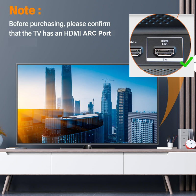 HDMI Arc Audio Extractor, ARC to RCA+Optical+3.5mm+Coaxial Converter/Adapter, Suitable for Connecting TV'S HDMI ARC to Sound Systems,Not Supporting CEC
