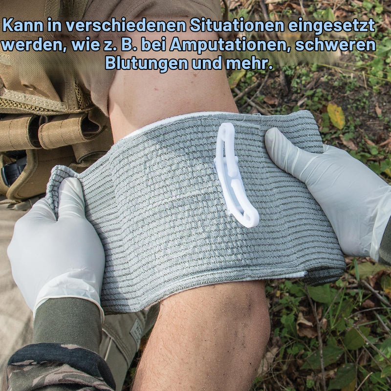 Pack of 4 Israeli Bandage, 6 Inch Hemostatic Tourniquets Elastic Bandage, First Aid Wound, Hemostatic Bandage Vacuum Pack for Indoor, Outdoor, The Perfect Choice for Your Emergency Equipment