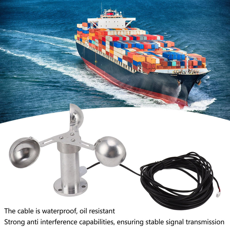 [Australia - AusPower] - Tnfeeon Aluminum Alloy Anemometer Wind Speed Monitoring Sensor, Equipped with 3 Cups Wind Speed Sensor, Provides 0-3.8V Output, Reliable and Durable 
