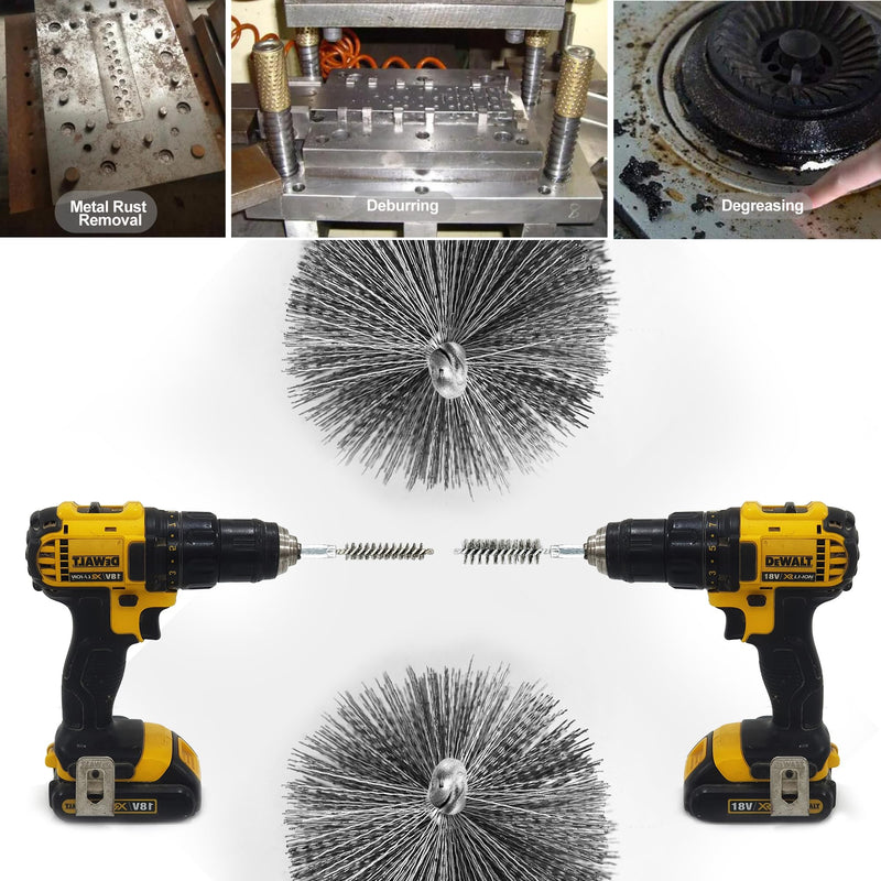 [Australia - AusPower] - ASNOMY 14Pcs Stainless Steel Bore Brush,5/16"-1" Stainless Steel Bristles Wire Brush Bore Cleaning Brush Set for Power Drill Cleaning, Abrasive Wire Brush with 1/4" Hex Shank 14Pcs 5/16''-1'' Inch Bore Brush 