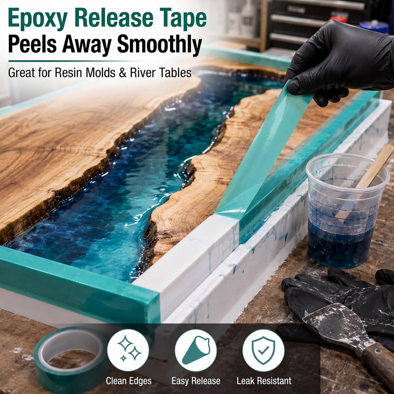 6 Pcs High Temp Tape Total 648 ft Green Pet Heat Resistant Masking Tape Sublimation Silicone Adhesive No Residue 392°f for DIY Epoxy Resin Powder Coating Circuit Board (2") 2"