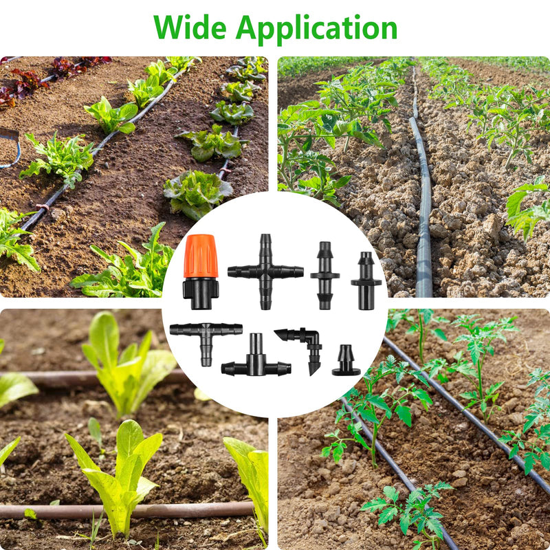 [Australia - AusPower] - 250 Pcs Drip Irrigation Fittings Kit for 1/4" Tubing：Gardrip 1/4 Inch Drip Irrigation Barbed Connectors (Nozzles, Nozzle Tees, Single Barbs, Couplings, Tees, Elbows, Plugs, Crosses) for Garden Systems Complete Kit with Box-250P 