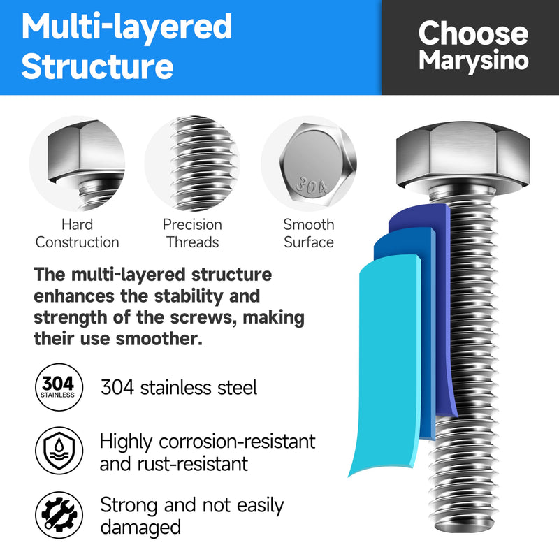 [Australia - AusPower] - 80Pcs SAE Stainless Steel Nuts and Bolts Assortment Kit,Including 5 Sizes 5/16 Bolts, Assorted Bolts Nuts and Washers Kit with Drill Bit 80Pcs 5/16"-18 