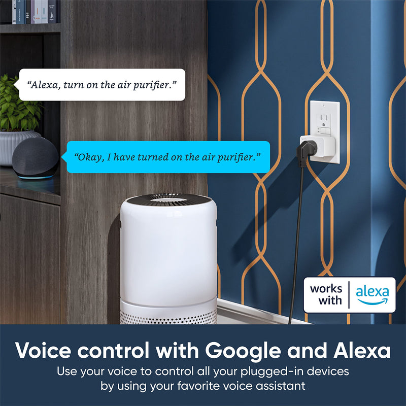 Wyze Plug, 2.4GHz WiFi Smart Plug, Works with Alexa, Google Assistant, IFTTT, No Hub Required, Two-Pack, White Indoor Smart Plug 2-Pack