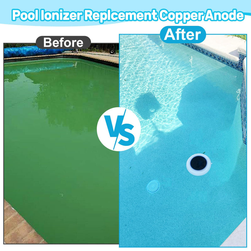 LJB Copper Anode Replacement Kit Includes 4.13"× 0.71" Copper Anode Rod, Filter Screen, Spring, and M6 Screw, Suitable for Pool Solar Ion Generator Copper Anode Replacement