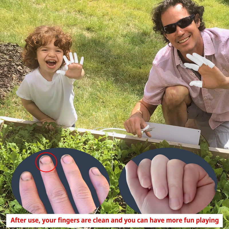 [Australia - AusPower] - 100 Pcs Disposable Finger Cots, Large Latex Finger Protectors for Clean and Dry Protection, Rubber Fingers Tips Tips for Beauty and Electronic Repair (Large White) 100 Pcs 
