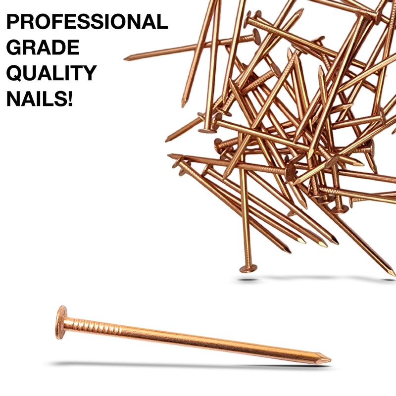 [Australia - AusPower] - 10 Pack 3 Inch USA MADE Copper Nails Pack - Pure Copper Nail Spikes USA Made - Solid Reliable Used for Trees, Stumps, Landscaping, and Hobbies (10) 10 