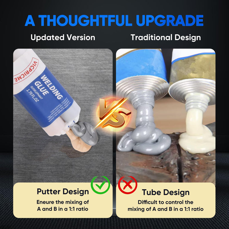 [Australia - AusPower] - 1.76 oz Metal Glue, 2 Part Liquid Metal Welding Heavy Duty Epoxy Glue, Marine Filler Repair Putty, High Temperature Resistant Heavy Duty Ab Glue (3Pcs) epoxy glue 3PCS 