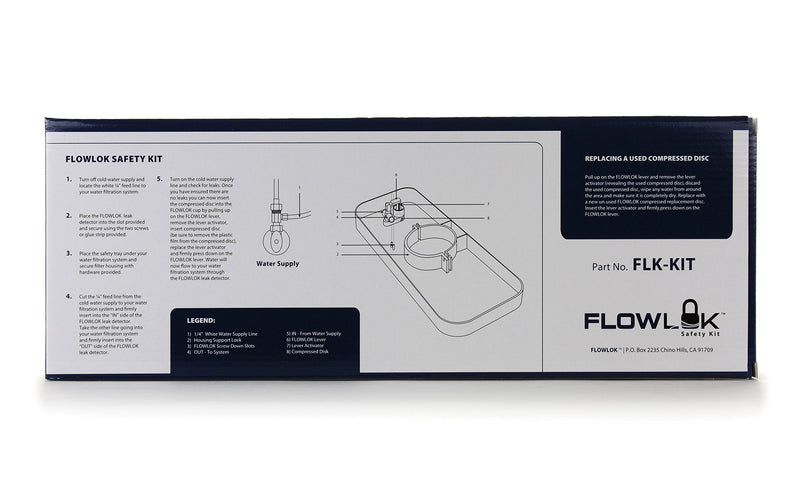Hydronix FLK-Kit Undersink RO Reverse Osmosis Filtration System Water Leak Detector Safety Valve Kit with Tray