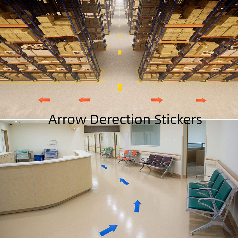 [Australia - AusPower] - 40 Pieces 8 Inch Arrow Sticker,Removable Adhesive Directional Sign Floor Decal Waterproof Arrow Marking Safe Road Instructions Sticker(Dark Blue, Green, Red, Orange, Yellow) Dark Blue, Green, Red, Orange, Yellow 