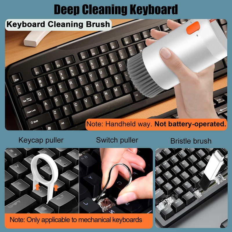 [Australia - AusPower] - 20 in 1 Multifunctional Cleaner Kit for Electronic Devices, Keyboard Cleaning Brush, Headphones Cleaner Kit for AirPods, Multi-Tool for Cleaning Laptop, Keyboard, Earbuds, Camera, Cellphones 