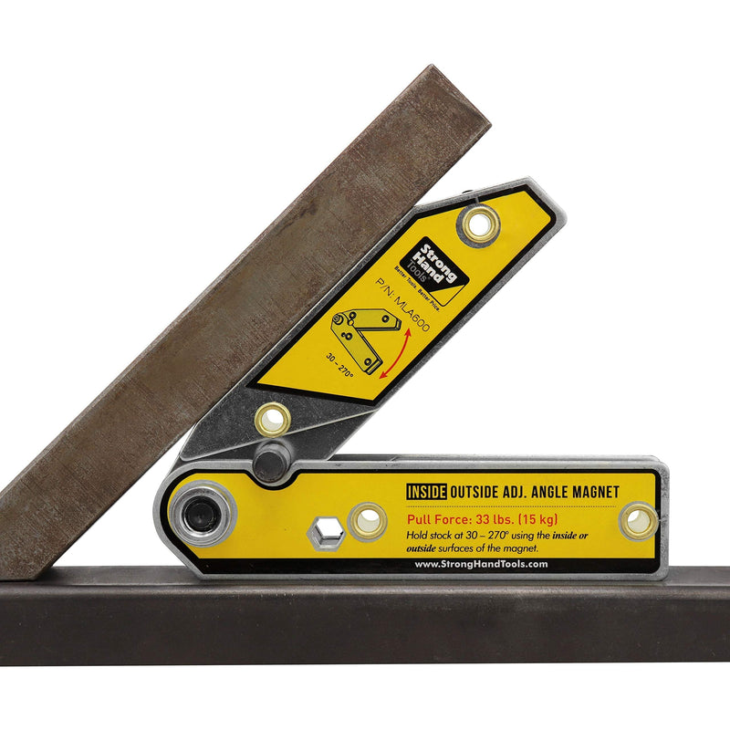 Strong Hand Tools Adjustable Angle Magnetic Square, Angle 30°-270°, Inside/Outside Magnets, Angle Setting Pin, Mag. Pull Force 26 lbs, Welding Square, "4.7", MLA450, Strong Hand Tools 4.7"