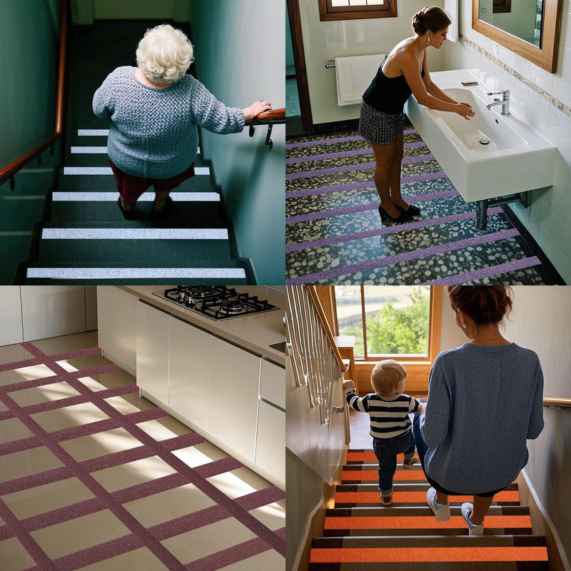 Anti Slip Tape 2 Inch Wide, Waterproof Grip Adhesive Heavy Duty High Traction Friction for Indoor/Outdoor Steps (17 Ft/Black). 2"x17ft Frosted material-Black 1