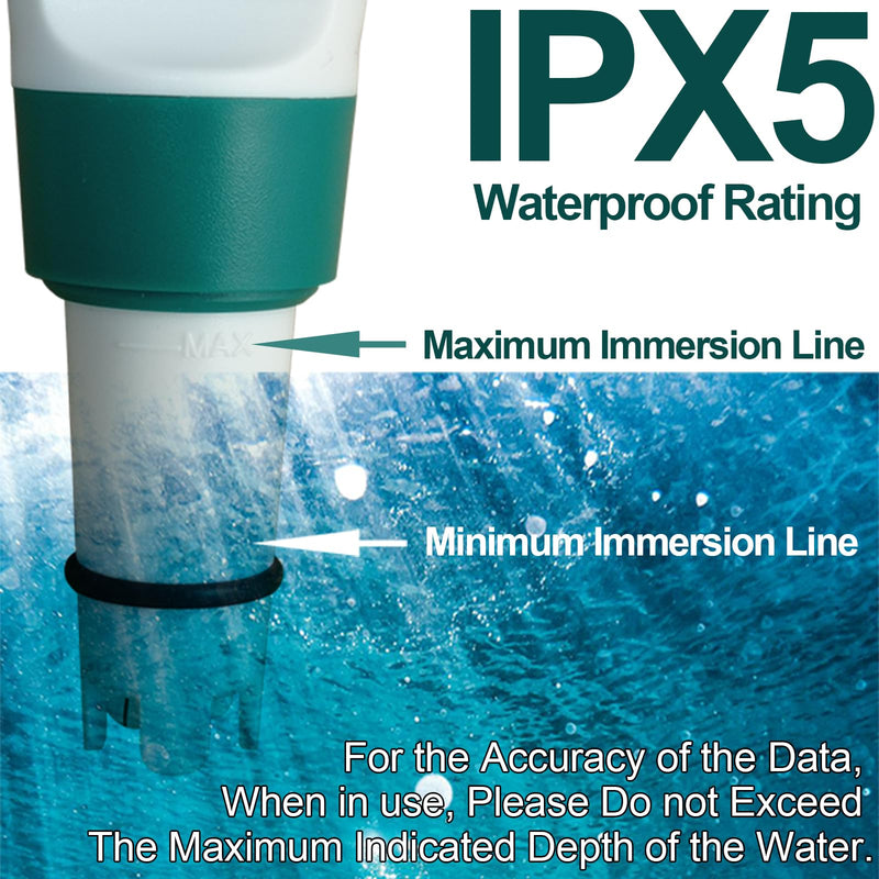 [Australia - AusPower] - Display PH Meter Watter Tester 5 in 1, Functions: PH,TDS,EC,Salt,Temp, IPX5 Waterproof, High Accuracy With 3 Calibration Powders, for Saltwater Pool, Hot Tubs, SPAs, Aquarium, Hydroponics System 