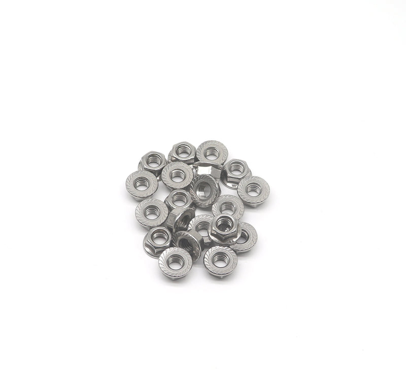 [Australia - AusPower] - 20 Pieces M8 Flange Nuts,binifiMux M8-1.25mm Serrated Hex Flange Lock Nuts, DIN6923, 304 Stainless Steel,Plain Finish 20pcs M8-1.25mm 