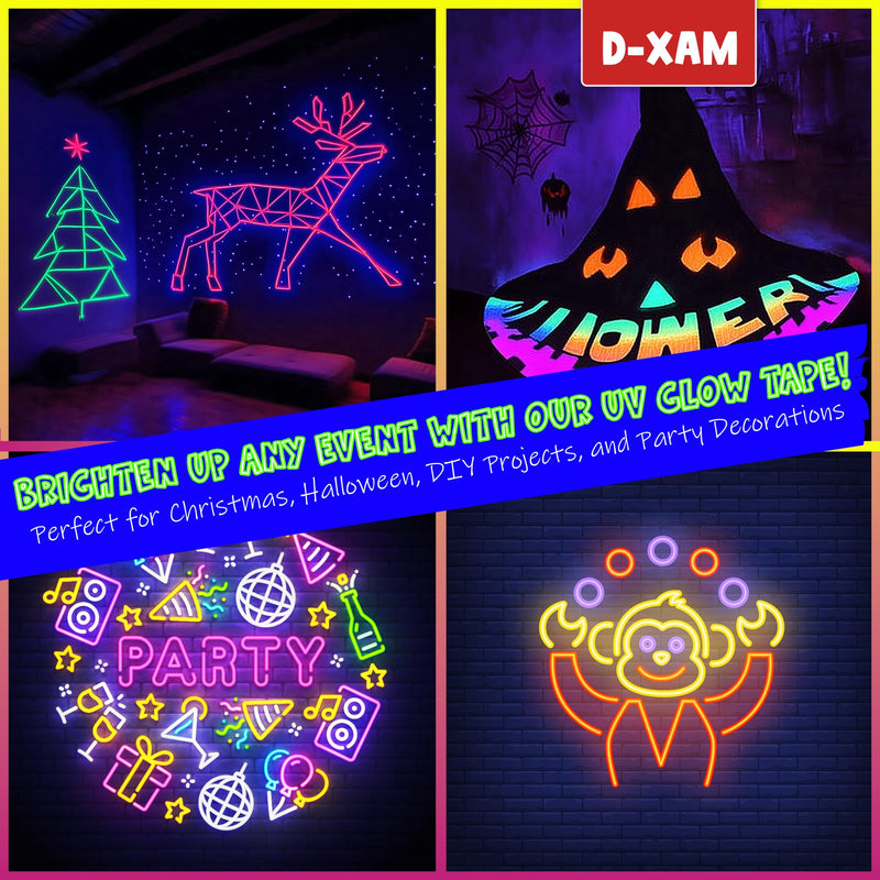 [Australia - AusPower] - 6-Pack Neon Gaffer Tape – 0.6 or 1 inch UV Blacklight Reactive Glow in The Dark Tape, Best for Parties, Dance Floors, Theaters & DIY Projects – 6 Vibrant Colors (0.6 inch x 15 feet) 0.6 inch x 15 feet 