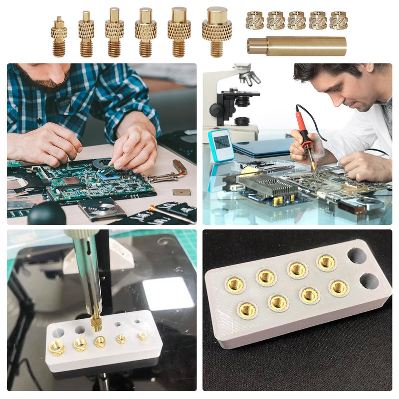 [Australia - AusPower] - Threaded Inserts, Soldering Tips Set, Soldering Tips, Melting Aid, with 130 Pieces Thread Inserts M2/M3/M4/M5/M6/M8, for Thread Insert, Soldering Tips, Thread Insert Set 