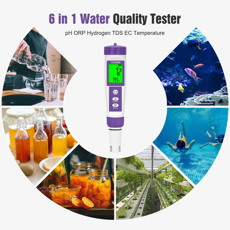 [Australia - AusPower] - YINMIK 6 in 1 pH Meter with pH Storage Solution 