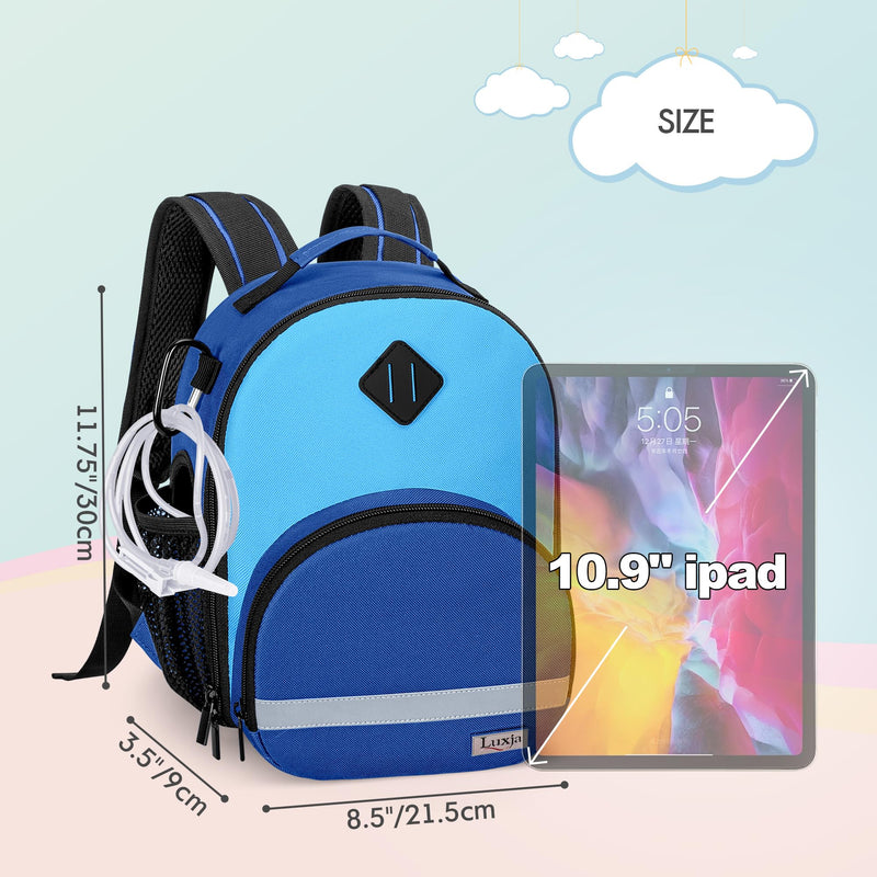 [Australia - AusPower] - LUXJA Feeding Tube Backpack for G Tube, J Tube and GJ Tube, Feeding Pump Backpack Fits 500ml Feeding Bag and Enteral Feeding Pump (Compatible with EnteraLite Infinity and Kangaroo Joey), Blue 