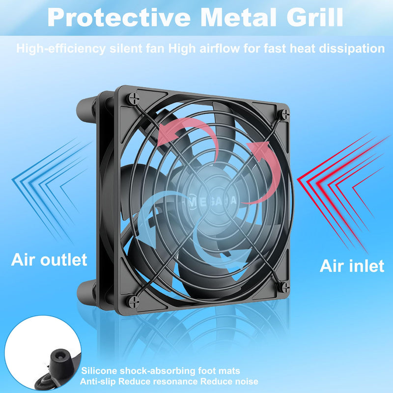 [Australia - AusPower] - 120 x 25mm 5V USB Portable Cooling Fan,External USB Extreme Heat Dissipation Fan,Cooling for Receiver,Raspberry, PlayStation, Game Consoles, Fiber Modem, Internet Gateway,Cabinet (2PCS) 120x25mm(2pcs) 