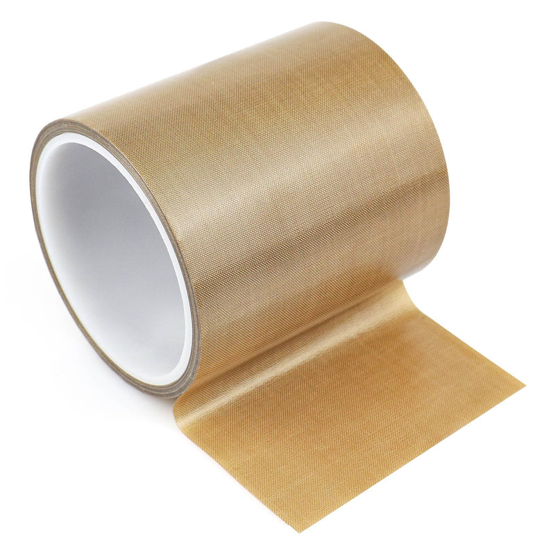 [Australia - AusPower] - Teflon Glass Cloth Tape, (4-inch x 33 Feet x 0.18mm) High Temperature PTFE Coated Fiberglass Adhesive Tape for Vacuum Sealer Machine, Hand Impulse Sealers Insulation, Vacuum Sealer Parts 