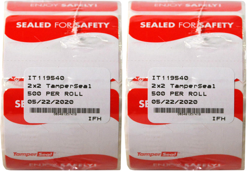 DayMark Safety Systems - IT119540 TamperSeal Tamper-Evident 2" x 2" Writable Delivery Label (Roll of 500) (Pack of 2) 2" x 2" | 500 Count, Pack of 2