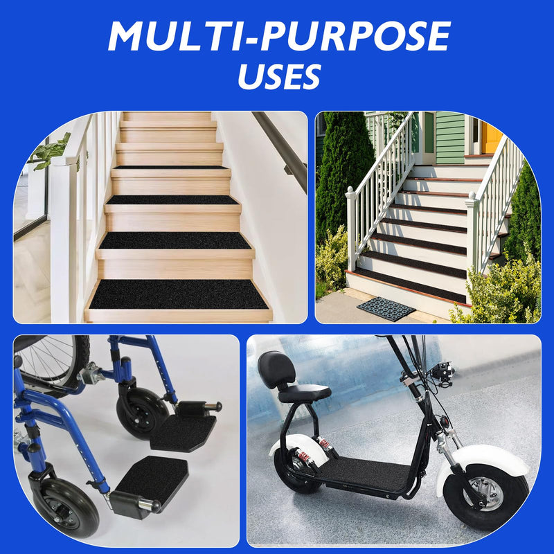 6 Pcs Skateboard Grip Tape, 33" x 9" Black Grip Tape for Skateboard, No Air Bubbles Skateboard Tape Skateboard Griptape, Scooter Grip Tape Sandpaper for Stairs Pedal Wheelchair Steps