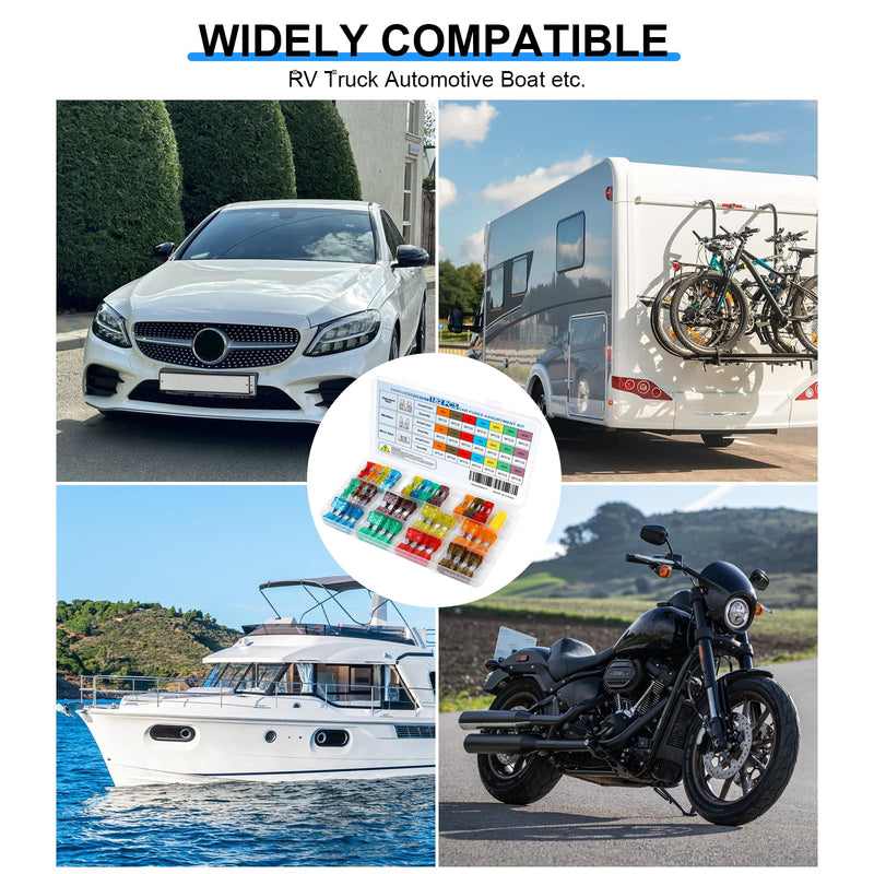 [Australia - AusPower] - 182PCS Car Fuses Assortment Kit, Professional Blade Fuses Automotive - Standard & Mini & Low Profile Mini Fuse (5A/7.5A/10A/15A/20A/30A/40A), cooclensportey Mixed Auto Fuses for Boat, Auto, RV, Truck 
