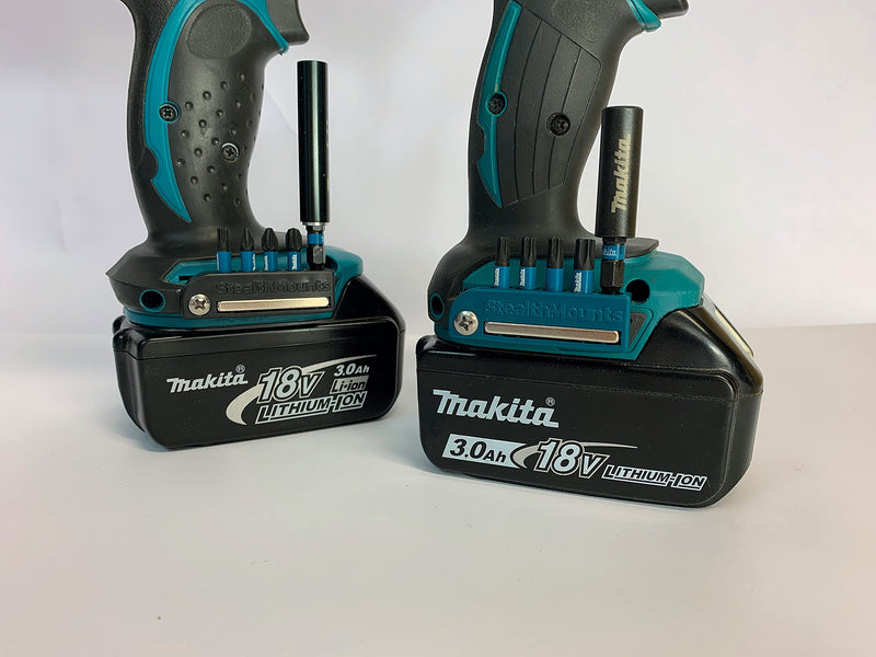StealthMounts Black Magnetic Bit Holder Compatible with Makita | Bit Organiser for Drills | Ideal Bit Holder for Drills and Impact Wrenches (Pack of 2)