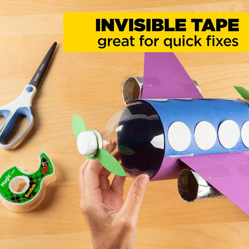 Scotch Magic Tape, Invisible, Home Office Supplies and Back to School Supplies for College and Classrooms, 4 Rolls