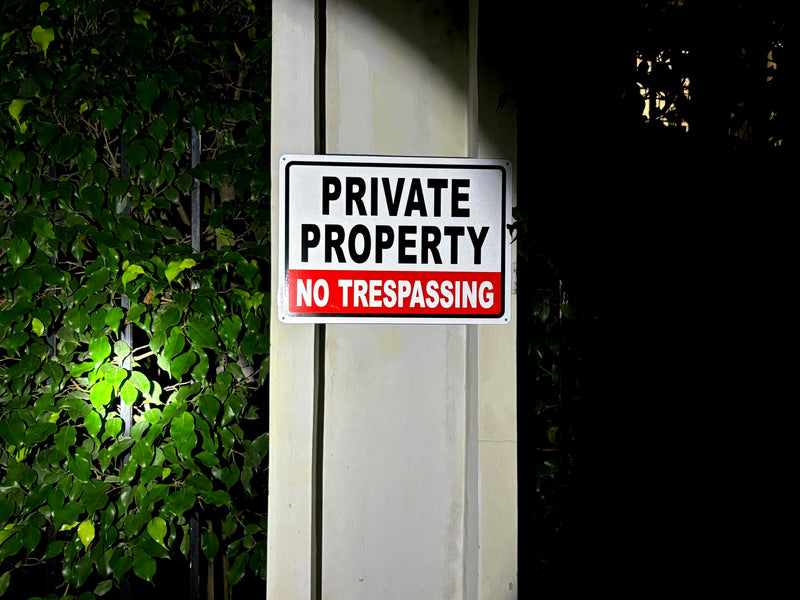 Large (2 Pack) Private Property No Trespassing Sign-14"x10".04" Metal Heavy Duty Reflective Aluminum-UV Ink Printing-Durable-Weatherproof-Easy to Mount red-01