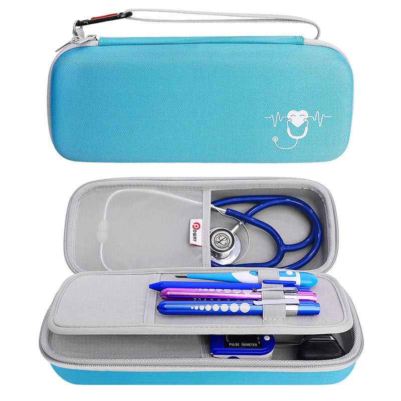 [Australia - AusPower] - Stethoscope Carrying Case Purple and 3 Pack Penlight and Medical Scissors for Nurses Doctor EMT First Aid 