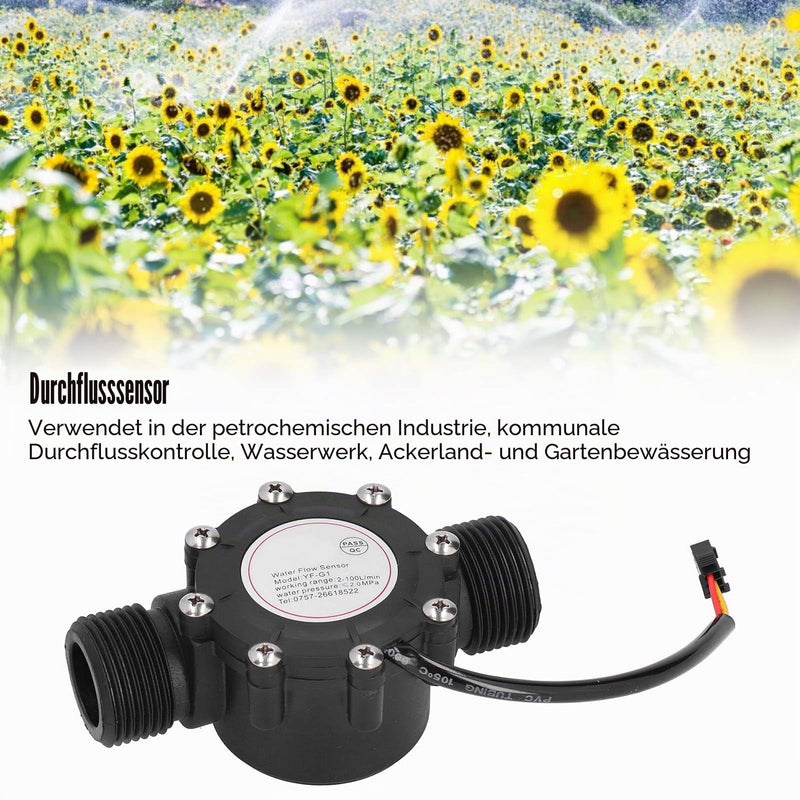 DC3-24V Flow Sensor, Electronic Component Level Sensor Water, Water Flow Hall Sensor Switch Flow Meter Flow Meter 1-100L/min