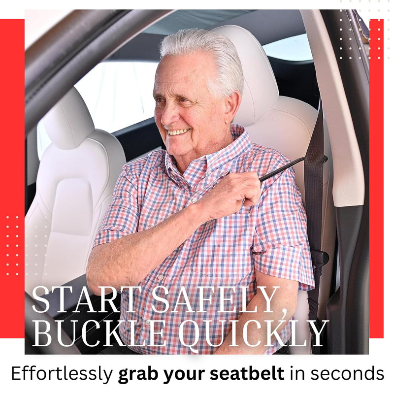 [Australia - AusPower] - Seatbelt Catcher - 3 Pack Grabber and Seat Belt Aid for Elderly and People with Disabilities - Seat Belt Extender - Twisting or Reaching Perfect Aid for Back, Shoulder, Elbow Injuries (Gray) Gray 