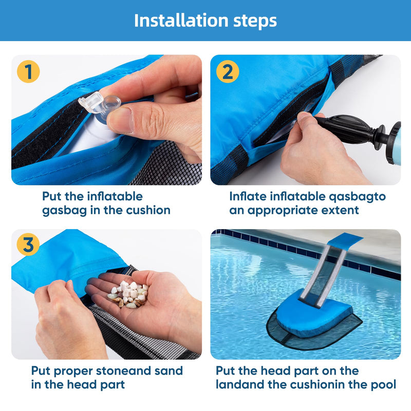 [Australia - AusPower] - Pro Pool Animal Critter Escape Ramp 2Pcs Frog Saver Pads Ladder for Swimming Pools Lily Pad for Frogs Float Life Saving Wildlife Duck Duckling Creature Rescue Bridge Log Maintenance Kits Accessories Blue-2Pack 