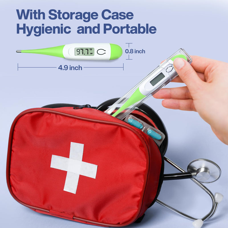 [Australia - AusPower] - Boncare 10 Seconds Digital Thermometer for Adults and Kids - Accurate & Safe Rectal Thermometer for Baby with Fever Alarm, Oral Thermometer (Light Green) Light Green 